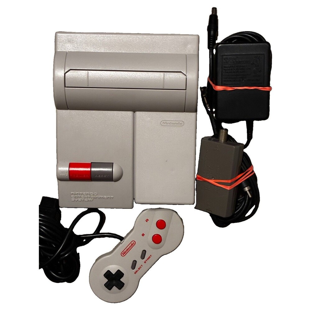 Original Nintendo NES Top Loader Console W/ Dog Bone Controller Tested All OEM